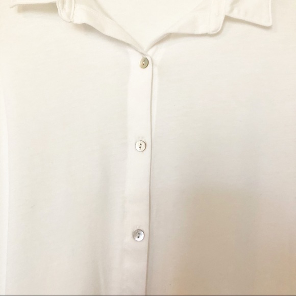 Eileen Fisher White Button 100% Organic Cotton - Picture 4 of 7